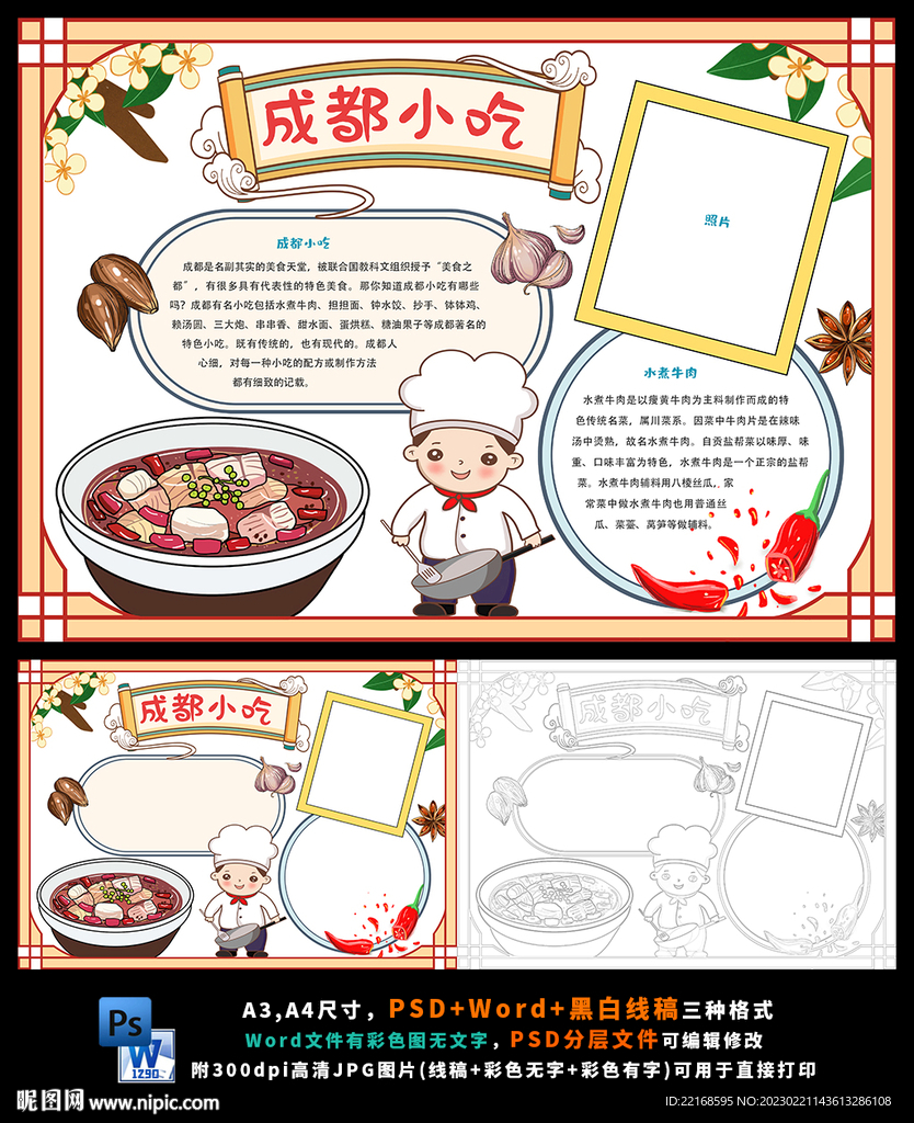 成都传统小吃美食火锅小报