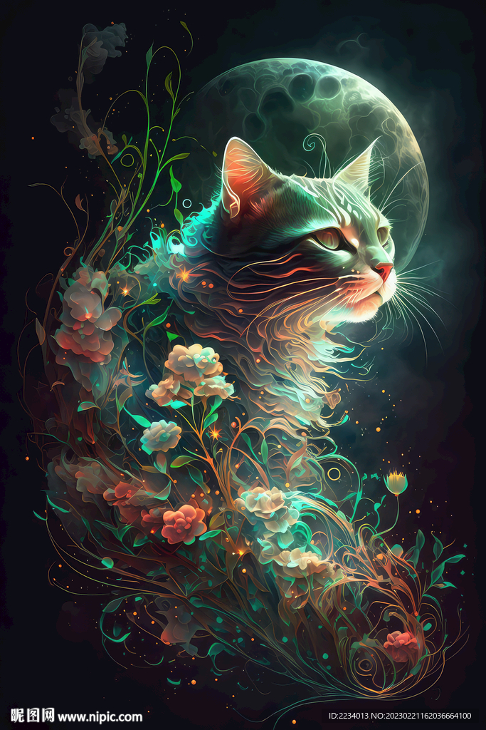 花前月下小猫咪