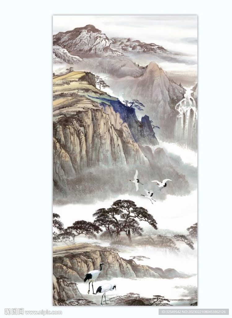 新中式玄关山水画