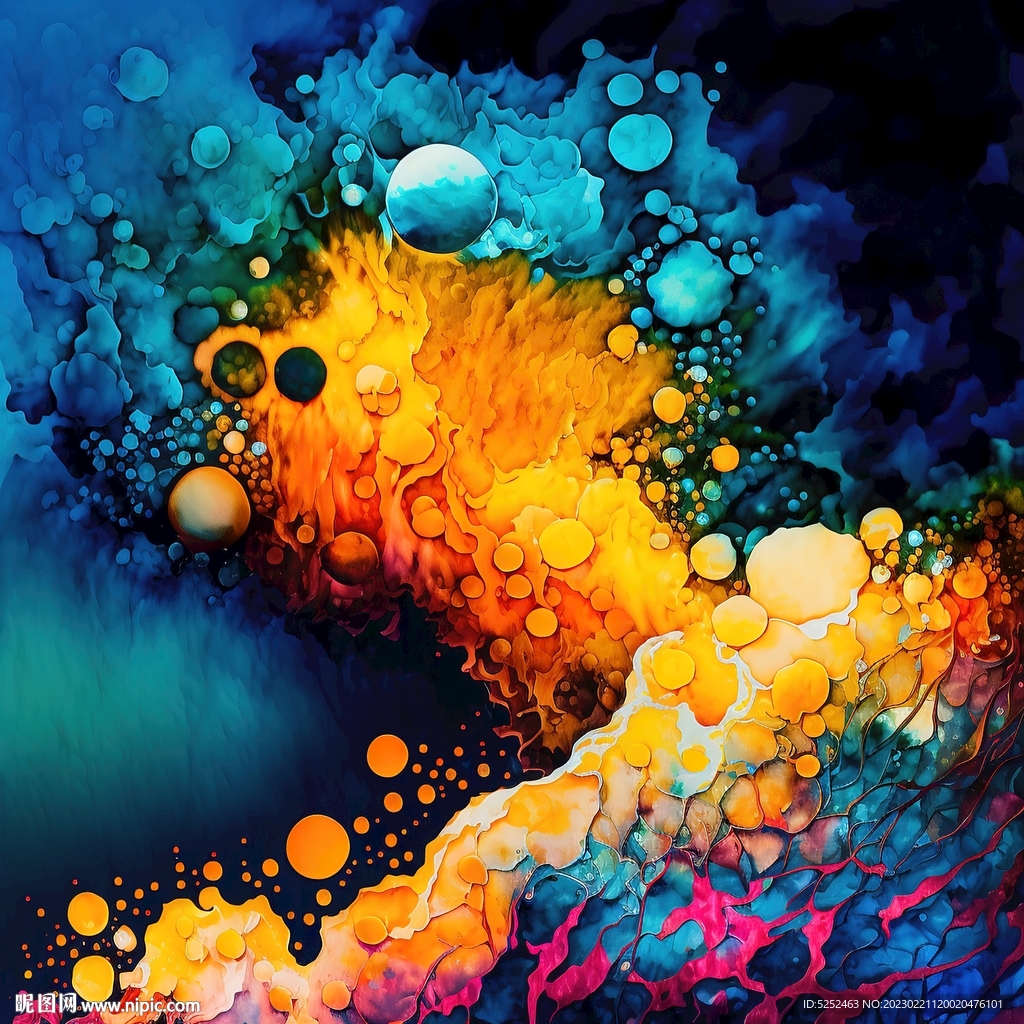 油漆喷溅水墨水泡彩色