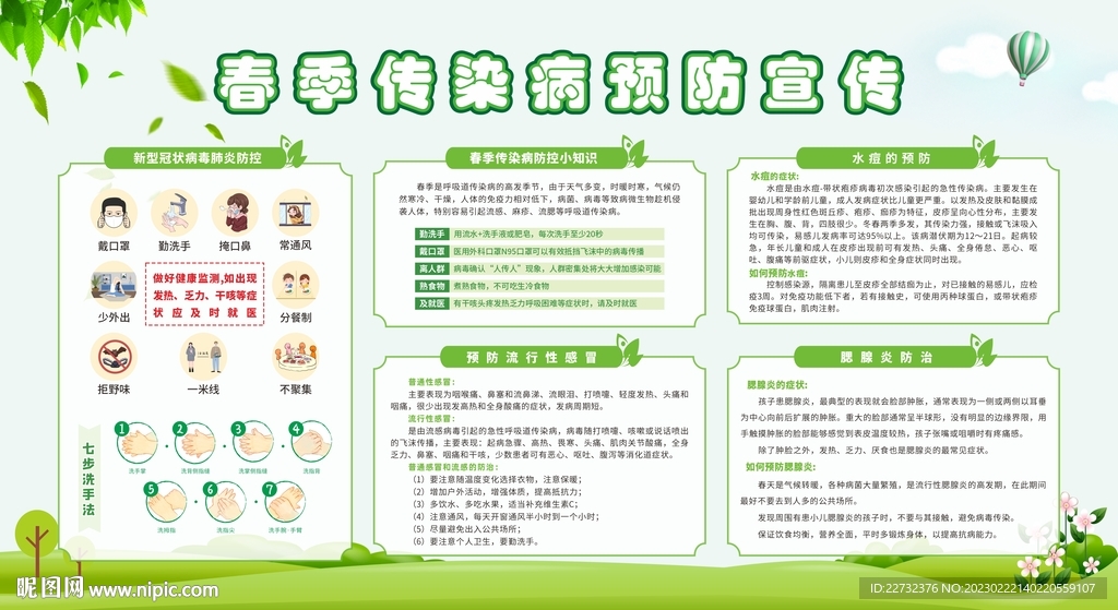 春季校园常见传染病宣传栏