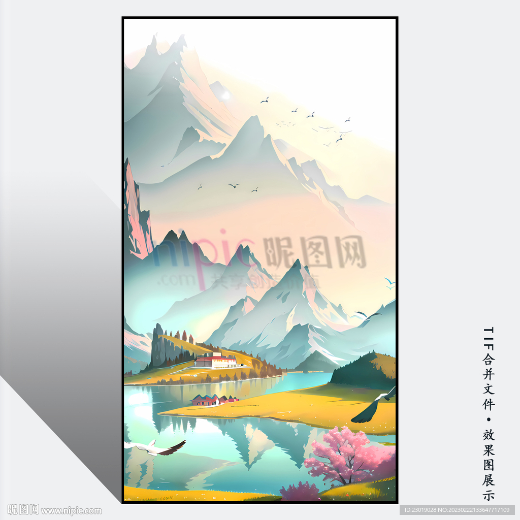 新中式水墨山水画