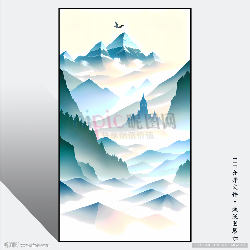 意境水墨山水画