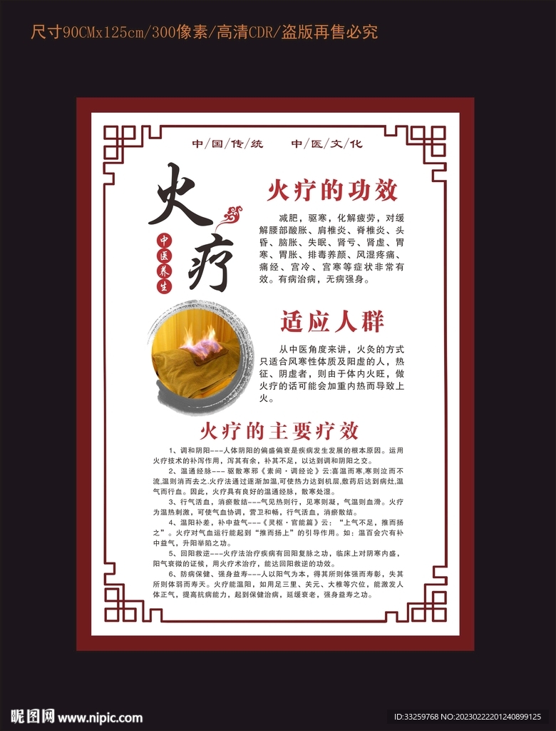 中医火疗展板