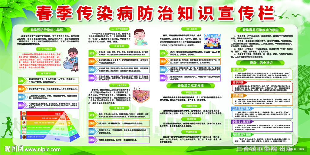 春季预防传染病宣传展板