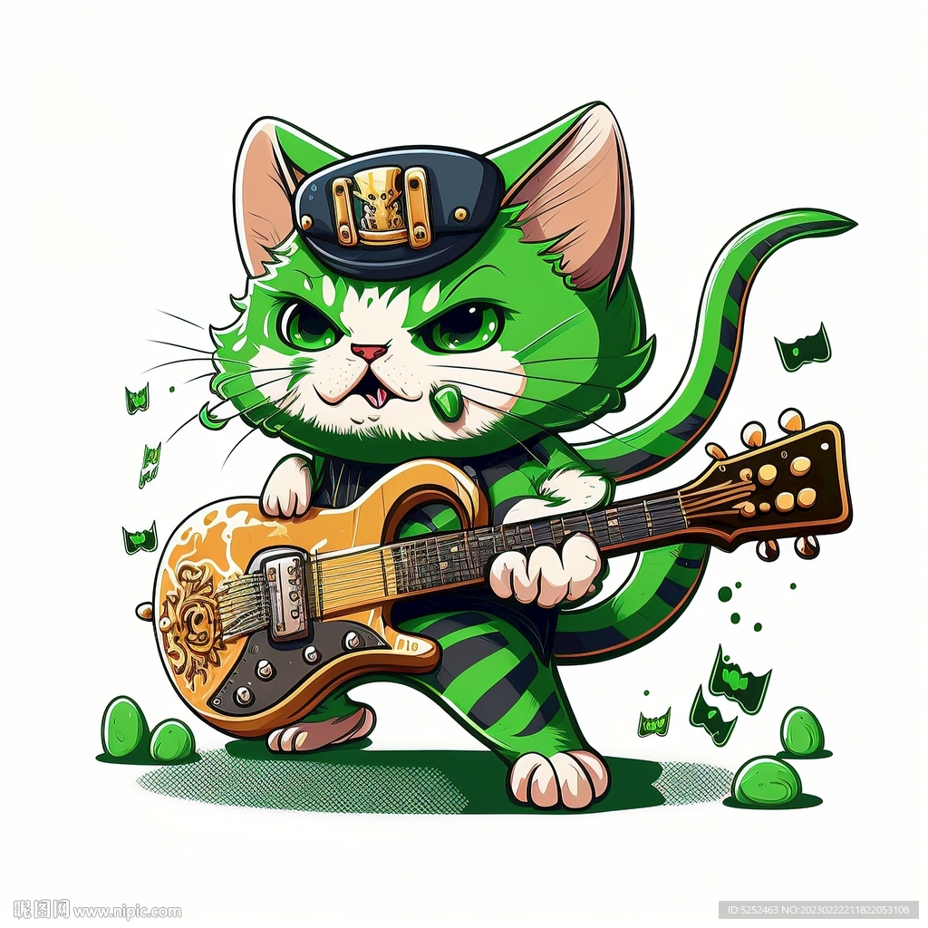 唱歌跳舞的猫卡通形象