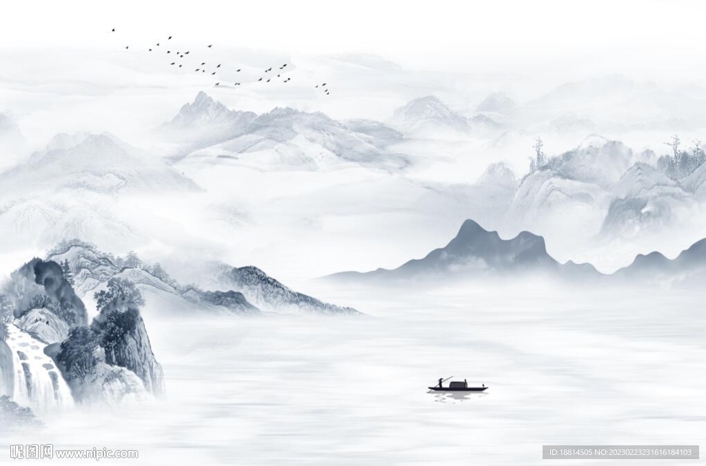 简约山水背景墙