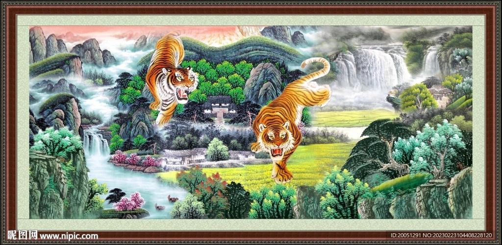 下山虎国画 