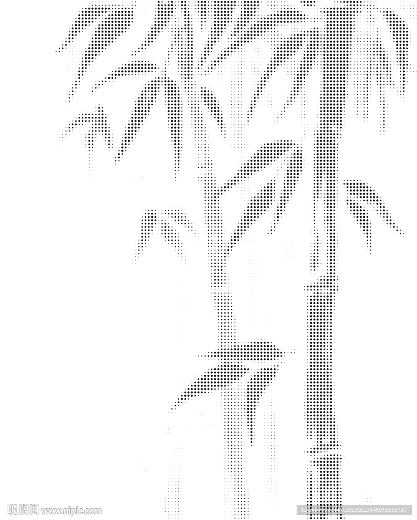 圆点激光镂空竹子