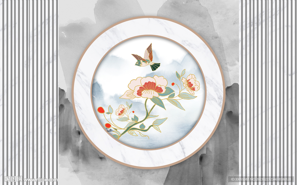 新中式电视背景墙