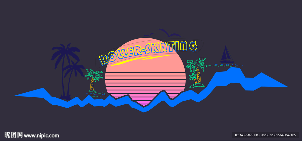 蒸汽波霓虹灯网红打卡背景墙