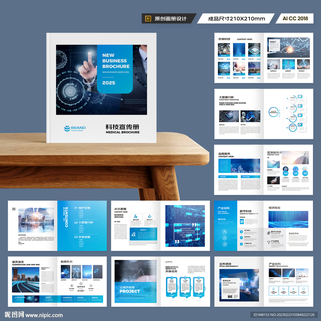 方形信息技术画册