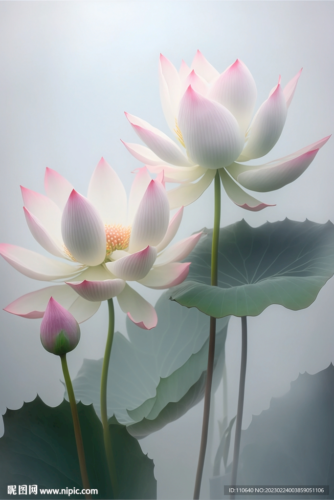 雾里荷花