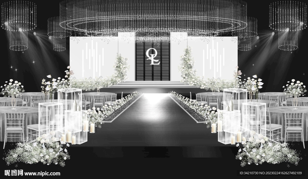 黑白色秀场风婚礼