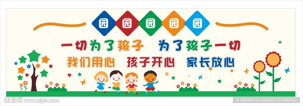 卡通幼儿园文化墙