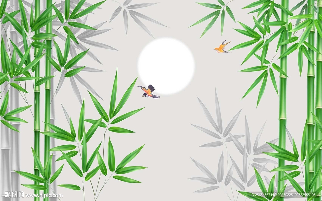 平安竹中式背景墙