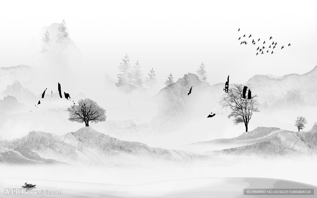 别墅 最新意境山水 tIF分层