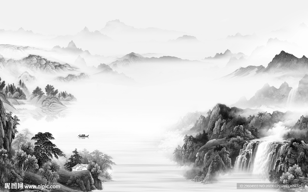 意境 灰色人气山水 TIf分层