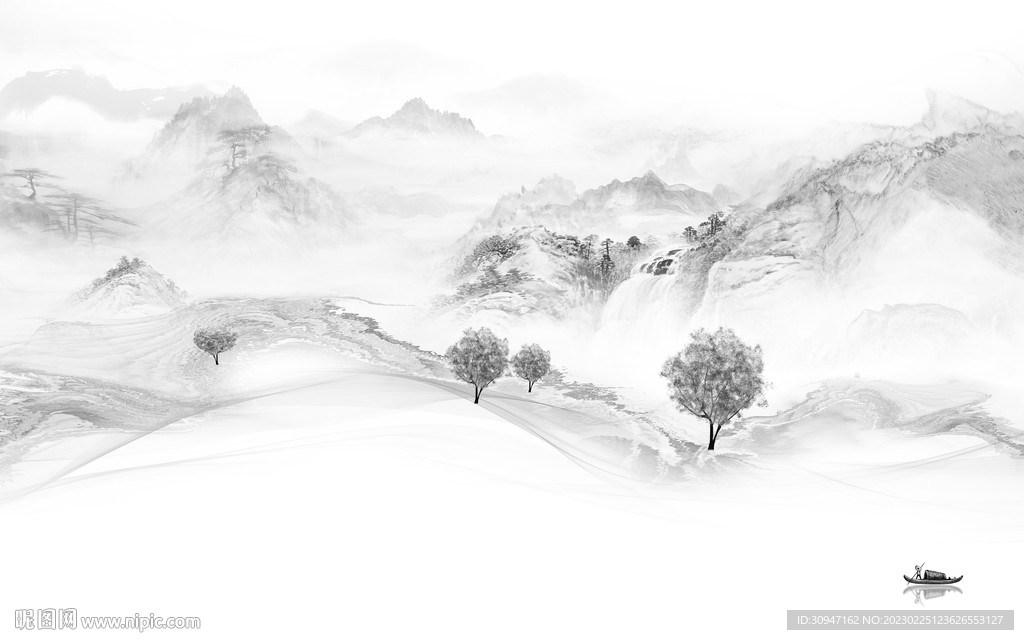 人气 高端灰色山水 TiF分层