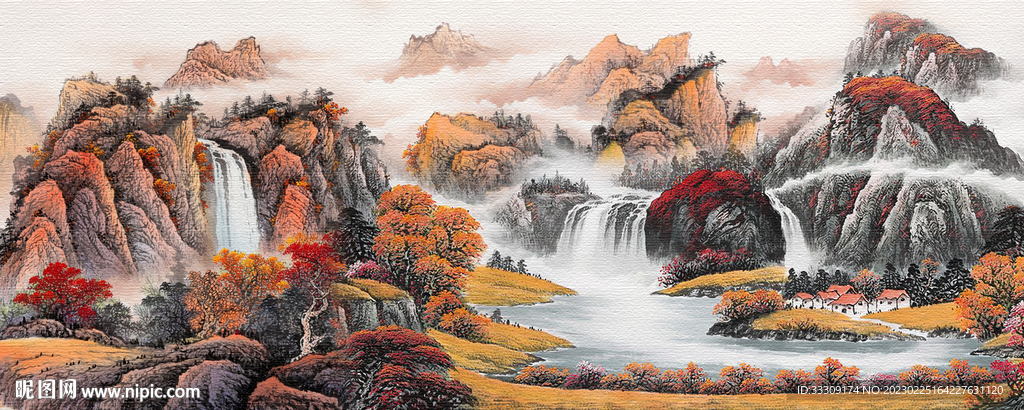 国画水墨山水国画图片