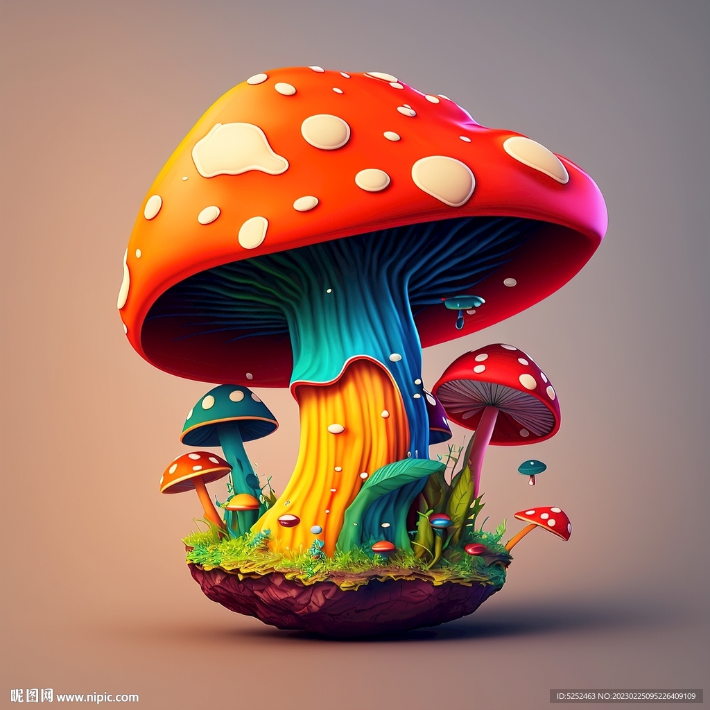 3D时尚蘑菇小屋