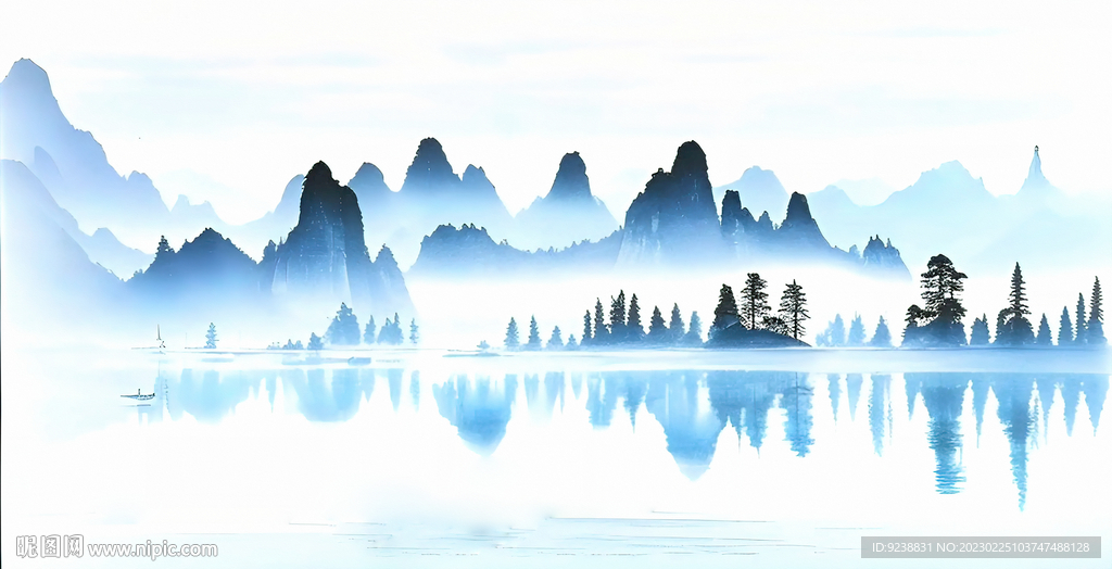 山水仙境背景墙