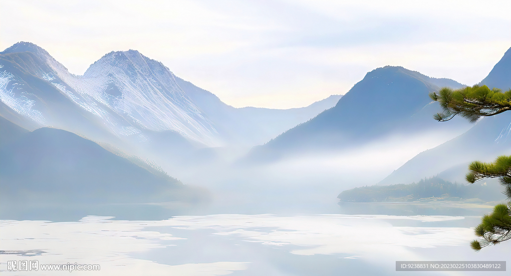 山水仙境背景墙