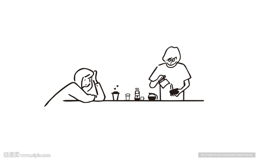 咖啡店奶茶店墙贴