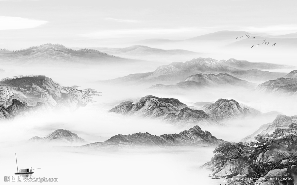 爆款 沙发灰色山水 tIf分层