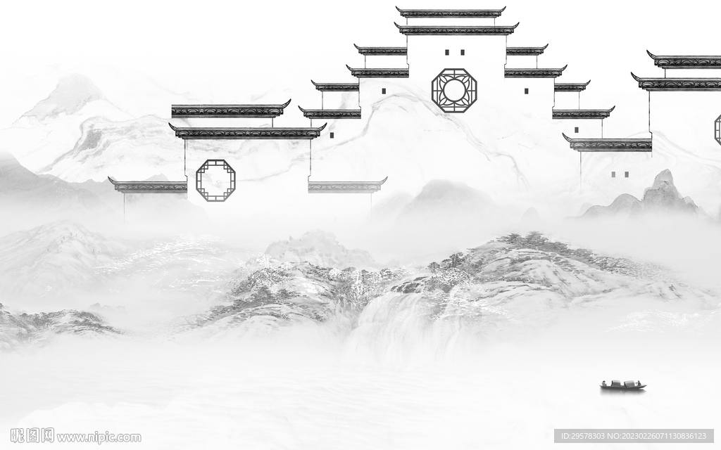 高档 沙发灰色山水 tIf分层