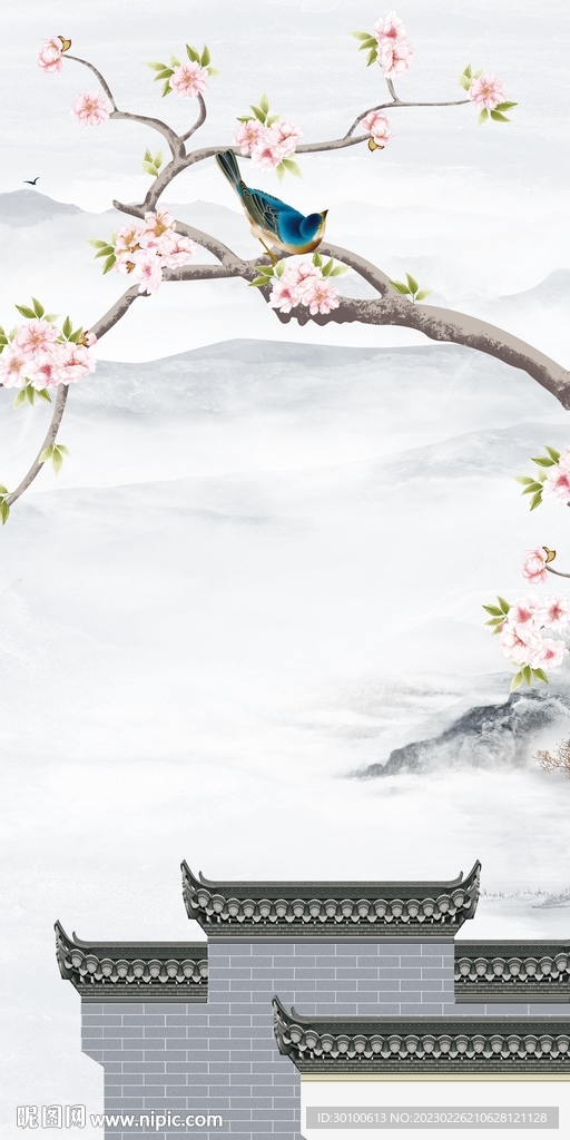 简约 山水中式玄关 TiF分层