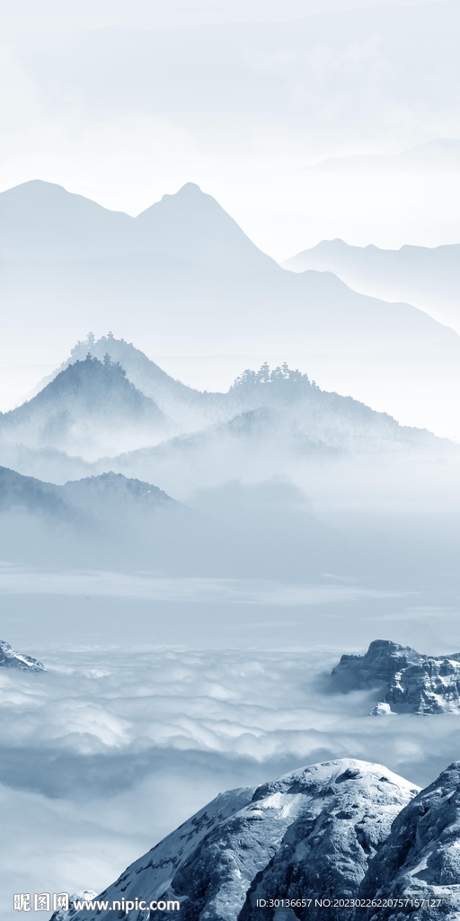 现代 新山水玄关画 TiF分层