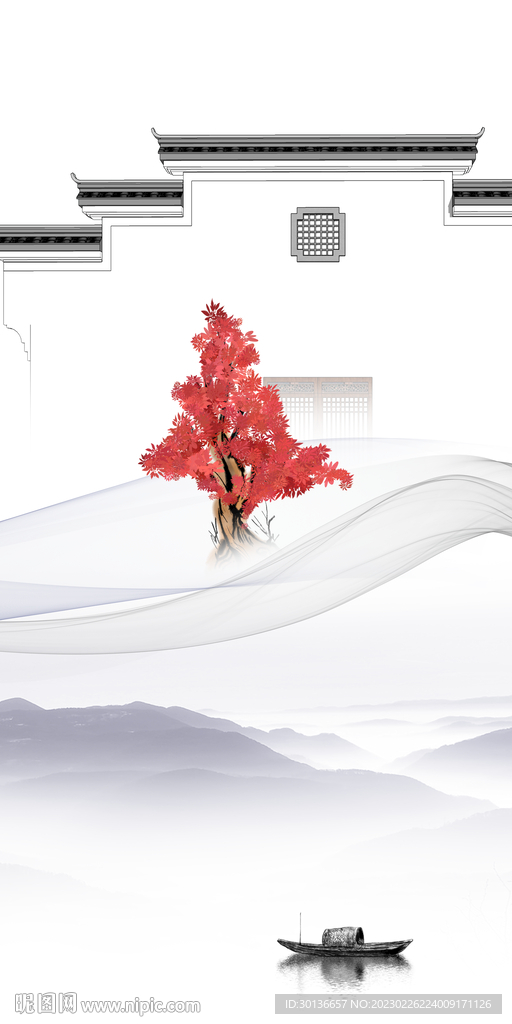 意境 简约中式玄关 tiF分层