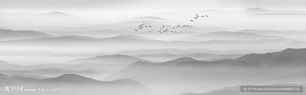 山水水墨画