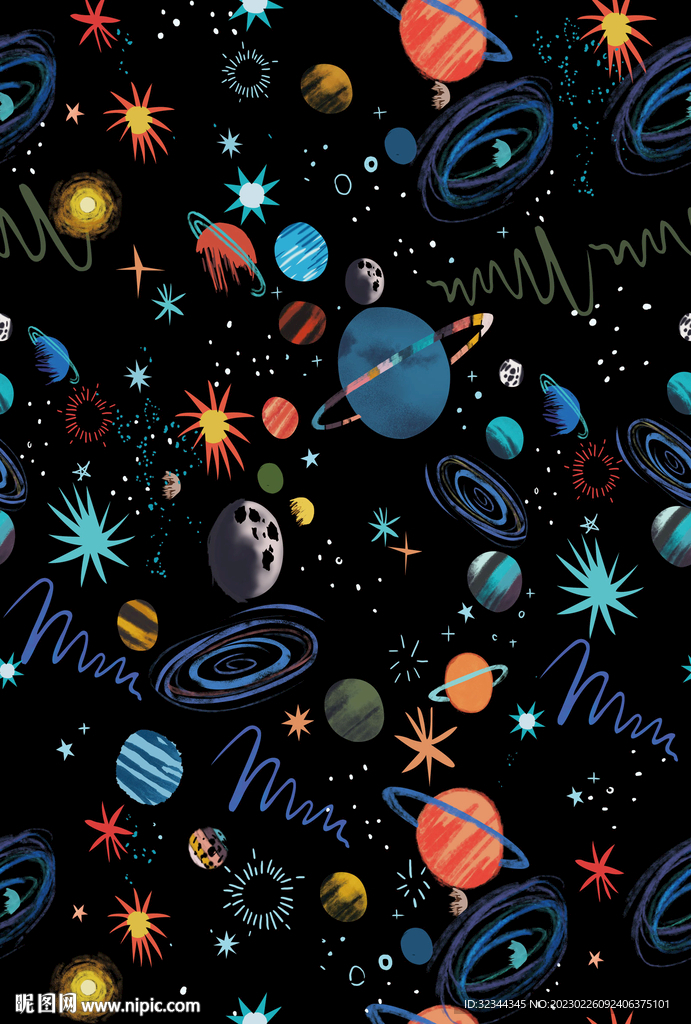 星空 数码印花
