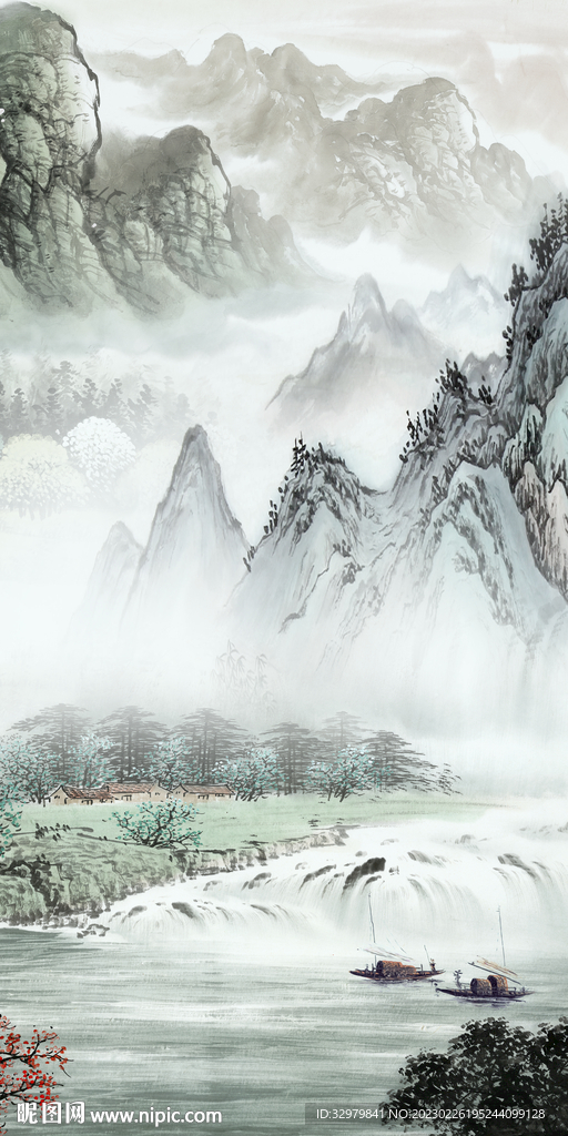 高端 家装山水玄关 tIf分层