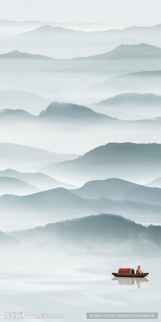 水墨 山水意境玄关 TiF分层