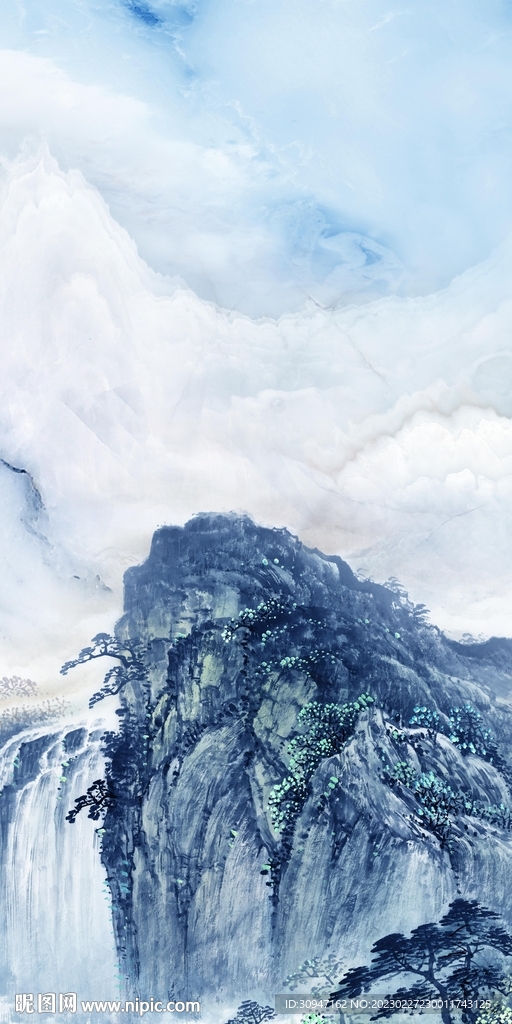 清晰 玄关中式框画 tiF分层