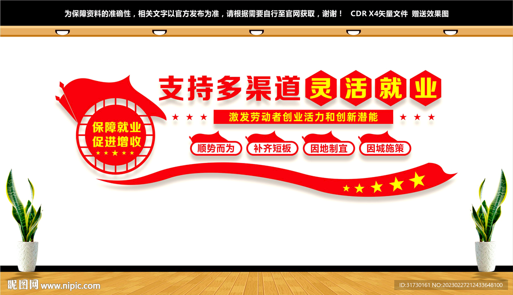 多渠道灵活就业文化墙