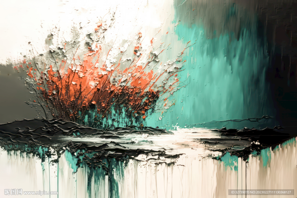 油画 河边