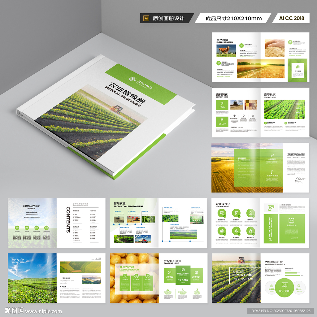 方形农业科技画册