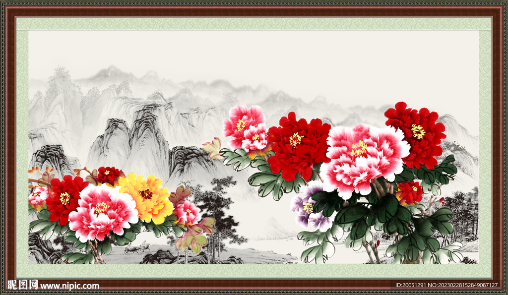 国画牡丹 