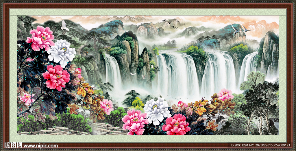 国画牡丹 