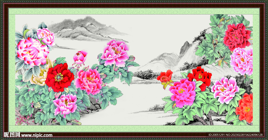 国画牡丹 