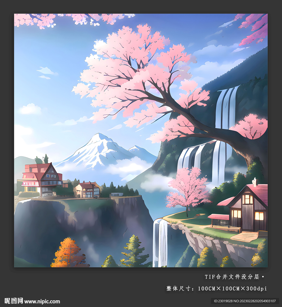桃花装饰画