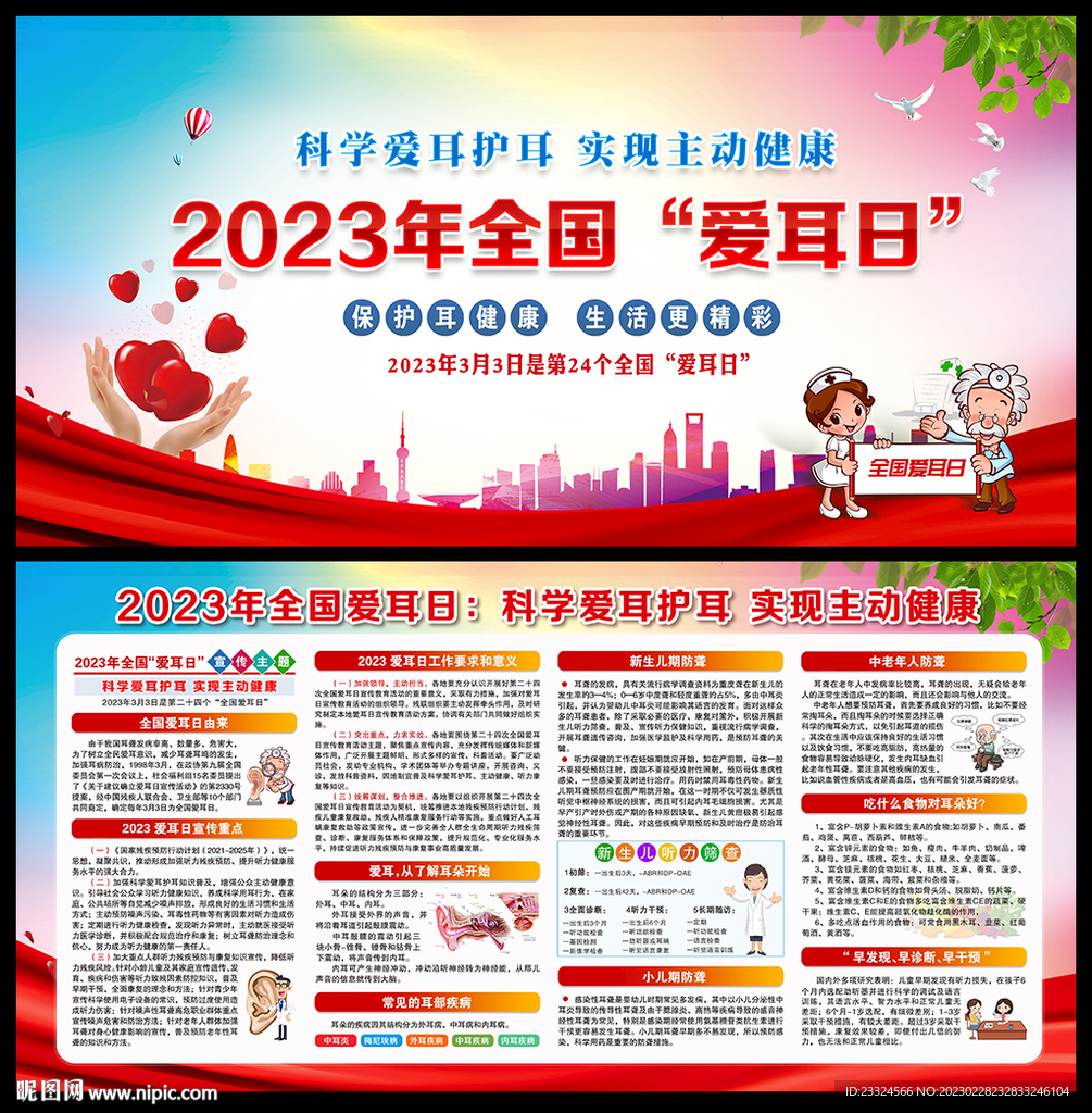 2023年全国爱耳日宣传展板