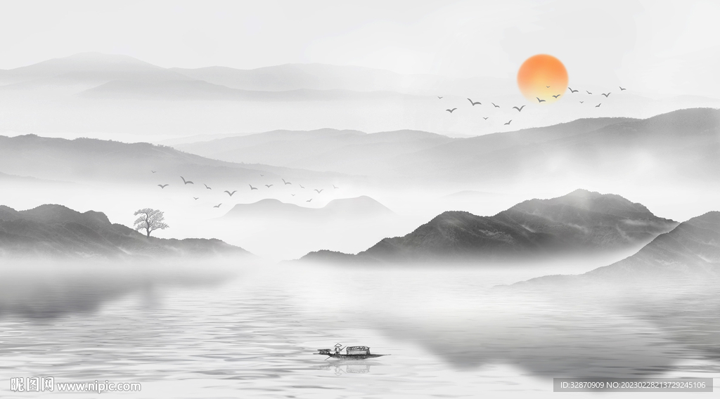 水墨山水画