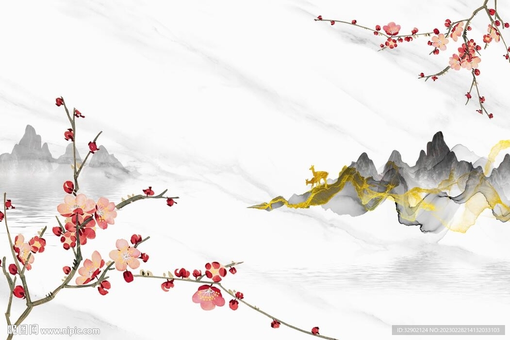 梅花山水