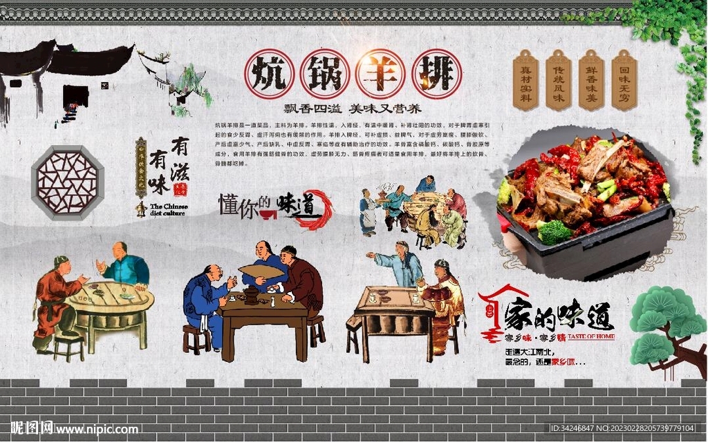 炕锅羊排 