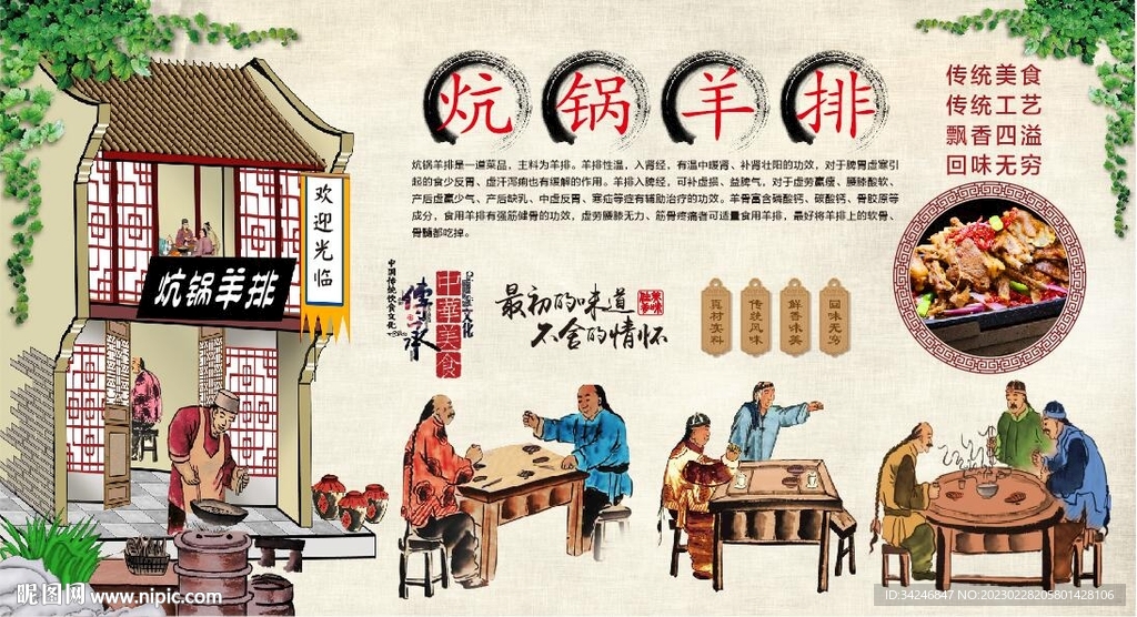 炕锅羊排 
